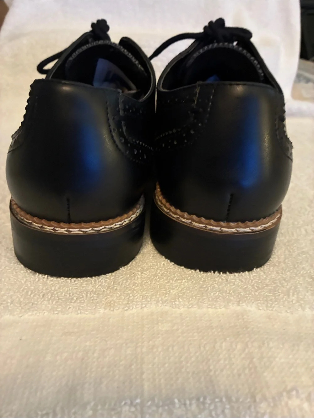 Bar III “Fabian” Mixed Media Men's Black Lace-Up Wingtip Dress Oxford